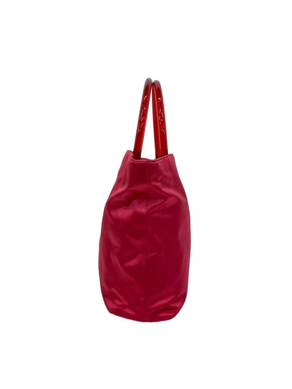 Prada Tote Red Plastic Handle